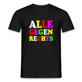 Alle gegen rechts - Männer T-Shirt - Schwarz - Vorne - AI Model Male 178 light (178cm)