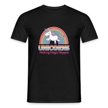 Kinder Einhorn Regenbogen Magisches Einhorn für - Männer T-Shirt - Schwarz - Vorne - AI Model Male 178 light (178cm)