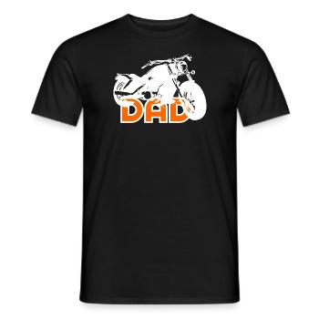Biker DAD White/Orange Motorcycle - Men's T-Shirt - black - Front - AI Model Male 178 light (178cm)
