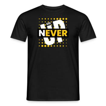 Never Give up - Camiseta hombre - negro - delante - AI Model Male 178 light (178cm)