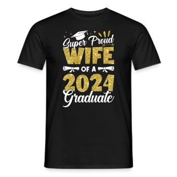 Fière épouse d’un étudiant diplômé de l’université 2024 - T-shirt homme - noir - Devant - AI Model Male 178 light (178cm)