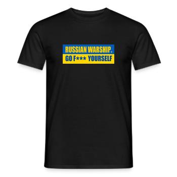 russian warship go f yourself - Männer T-Shirt - Schwarz - Vorne - AI Model Male 178 light (178cm)
