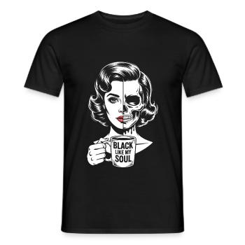 Noir comme mon âme ! Goth Café Emo Girl - T-shirt homme - noir - Devant - AI Model Male 178 light (178cm)