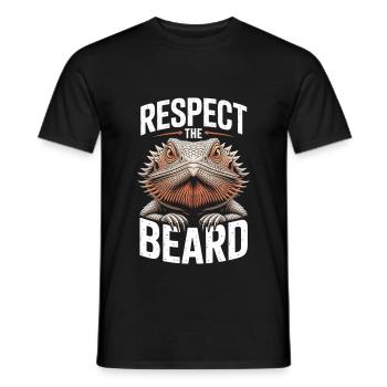 Respect the Beard! Bearded Dragon Reptile Terraristics - Men's T-Shirt - black - Front - AI Model Male 178 light (178cm)