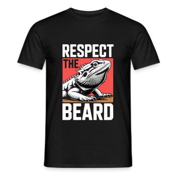 Respect the Beard! Bearded Dragon Reptile Terraristics - Men's T-Shirt - black - Front - AI Model Male 178 light (178cm)