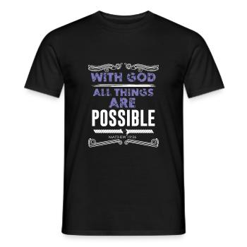Bible God Everything Possible - Men's T-Shirt - black - Front - AI Model Male 178 light (178cm)
