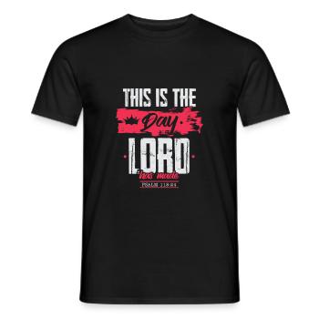 Bible verse Lord Jesus - Men's T-Shirt - black - Front - AI Model Male 178 light (178cm)