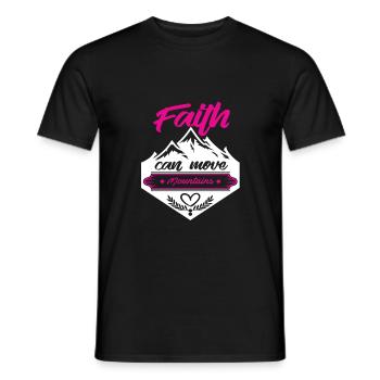 Bible verse Faith Mountains - Men's T-Shirt - black - Front - AI Model Male 178 light (178cm)
