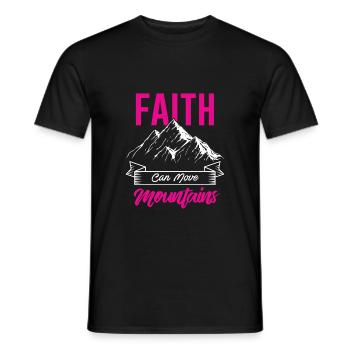 Bible verse Faith Mountain Proverb - Men's T-Shirt - black - Front - AI Model Male 178 light (178cm)
