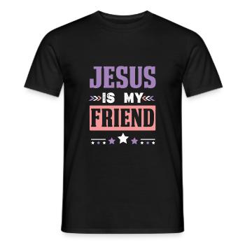 Bible Jesus Friend Proverb - Men's T-Shirt - black - Front - AI Model Male 178 light (178cm)