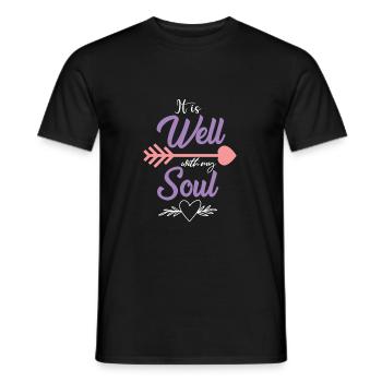 Verset biblique Âme Jésus - T-shirt homme - noir - Devant - AI Model Male 178 light (178cm)