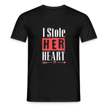J’ai volé ses couples de cœur - T-shirt homme - noir - Devant - AI Model Male 178 light (178cm)