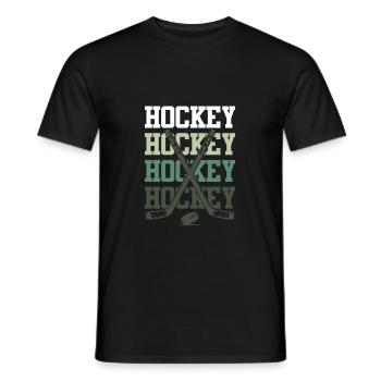 Slogan de l’équipe de hockey ICE - T-shirt homme - noir - Devant - AI Model Male 178 light (178cm)