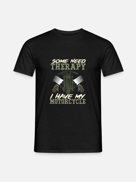 Motorcycle Therapy Biker - Men's T-Shirt - black