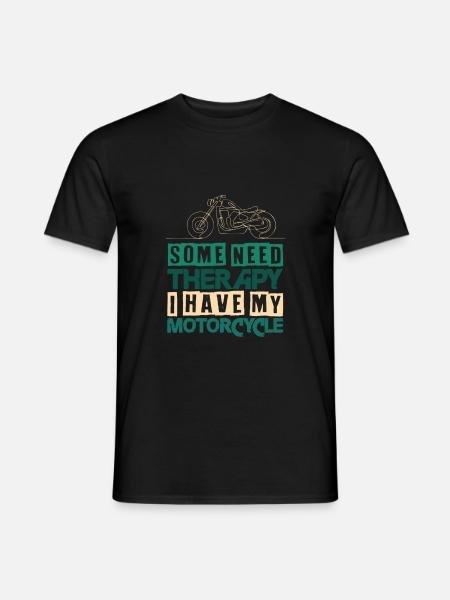 Motorcycle Therapy Biker Saying - Men's T-Shirt - black