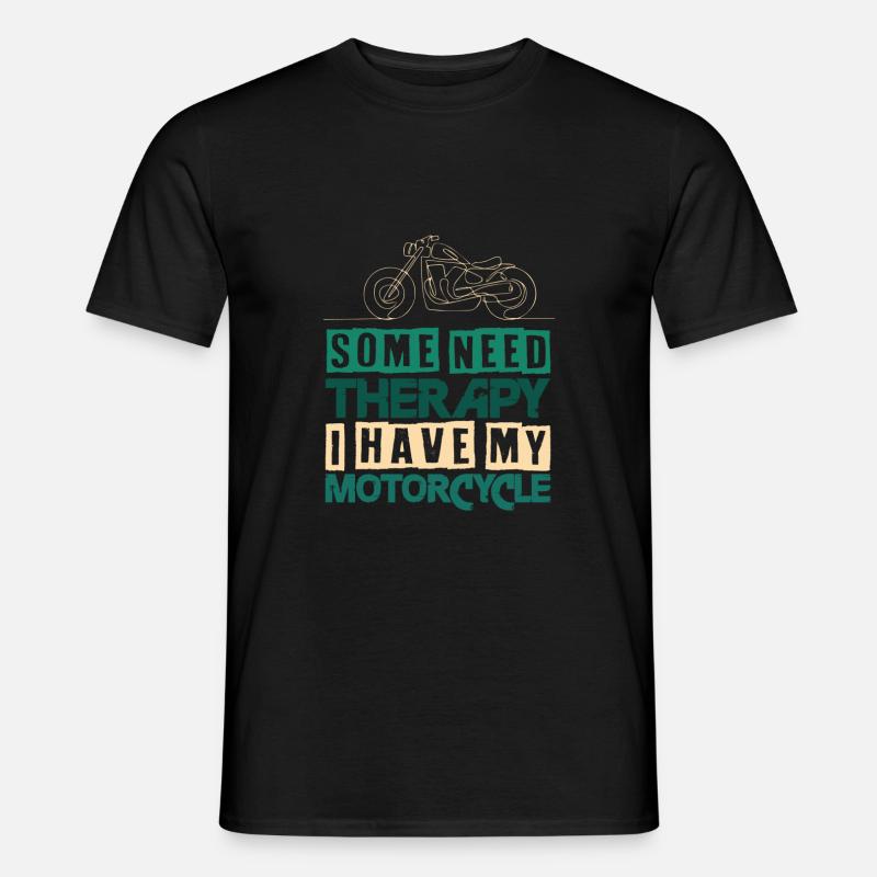 Motorcycle Therapy Biker Saying - Men’s T-shirt - black