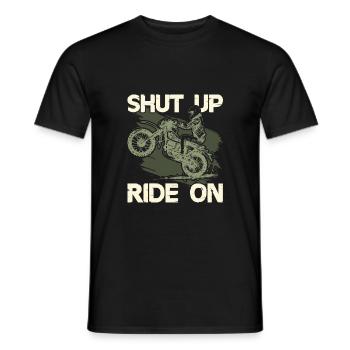 Devis Balade à moto - T-shirt homme - noir - Devant - AI Model Male 178 light (178cm)
