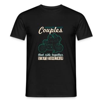 motorcycle pairs saying biker - Men's T-Shirt - black - Front - AI Model Male 178 light (178cm)