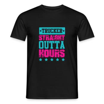 camionneur tout droit sorti - T-shirt homme - noir - Devant - AI Model Male 178 light (178cm)