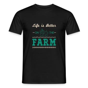La vie est meilleure Agriculteur - T-shirt homme - noir - Devant - AI Model Male 178 light (178cm)