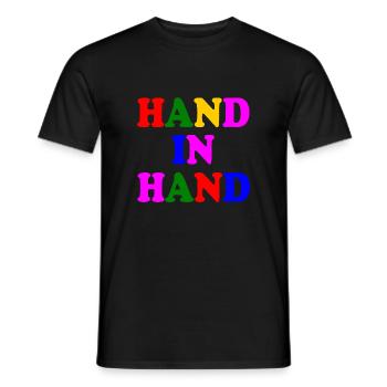 Hand in hand - Männer T-Shirt - Schwarz - Vorne - AI Model Male 178 light (178cm)