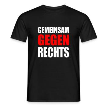 Gemeinsam gegen rechts - Männer T-Shirt - Schwarz - Vorne - AI Model Male 178 light (178cm)