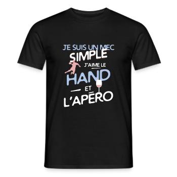 Handball - un mec simple - T-shirt homme - noir - Devant - AI Model Male 178 light (178cm)