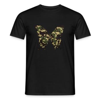 Natürliche Camouflage Schmetterling - Männer T-Shirt - Schwarz - Vorne - AI Model Male 178 light (178cm)