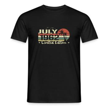 July 62nd Anniversary Born 1962 Vibe Vintage - Men's T-Shirt - black - Front - AI Model Male 178 light (178cm)