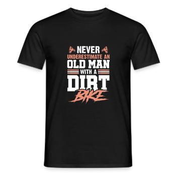 Dirt bike old man motocross - Men's T-Shirt - black - Front - AI Model Male 178 light (178cm)