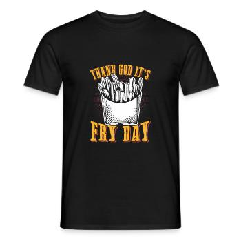 Fries Pommes Fastood - Männer T-Shirt - Schwarz - Vorne - AI Model Male 178 light (178cm)