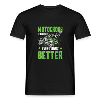 Motorcycle motocross saying - Men's T-Shirt - black - Front - AI Model Male 178 light (178cm)