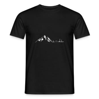 Man in nature for climbers and mountains - Men's T-Shirt - black - Front - AI Model Male 178 light (178cm)