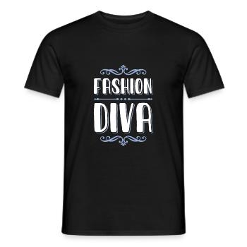 fashion diva - Men's T-Shirt - black - Front - AI Model Male 178 light (178cm)