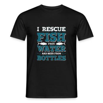 pêche pêche pêche - T-shirt homme - noir - Devant - AI Model Male 178 light (178cm)