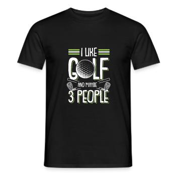 golfing golf - Men's T-Shirt - black - Front - AI Model Male 178 light (178cm)