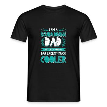 dad papa diving - Men's T-Shirt - black - Front - AI Model Male 178 light (178cm)