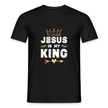 Jésus est roi - T-shirt homme - noir - Devant - AI Model Male 178 light (178cm)