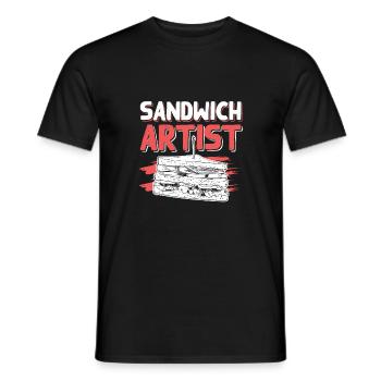 sandwich spruch - Männer T-Shirt - Schwarz - Vorne - AI Model Male 178 light (178cm)