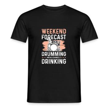 trinken drum drummer - Männer T-Shirt - Schwarz - Vorne - AI Model Male 178 light (178cm)