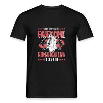 Fire brigade awesome - Men's T-Shirt - black - Front - AI Model Male 178 light (178cm)