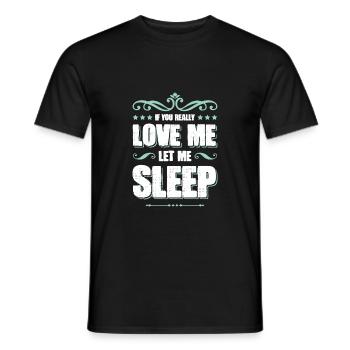 sleep love sleeping - Men's T-Shirt - black - Front - AI Model Male 178 light (178cm)