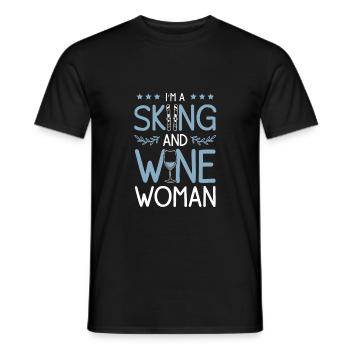 vin femme ski skiing - T-shirt homme - noir - Devant - AI Model Male 178 light (178cm)
