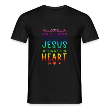 bibel jesus im herzen - Männer T-Shirt - Schwarz - Vorne - AI Model Male 178 light (178cm)