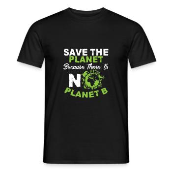 environmental protection planet b - Men's T-Shirt - black - Front - AI Model Male 178 light (178cm)