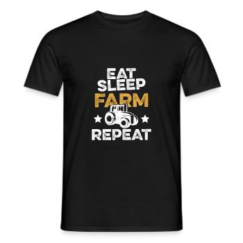 eat sleep farm repeat - T-shirt homme - noir - Devant - AI Model Male 178 light (178cm)