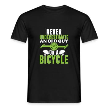 alter mann fahrrad - Männer T-Shirt - Schwarz - Vorne - AI Model Male 178 light (178cm)