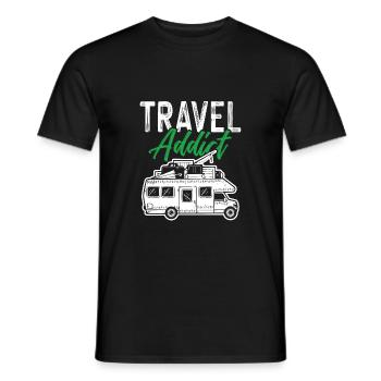 travel travel - Men's T-Shirt - black - Front - AI Model Male 178 light (178cm)