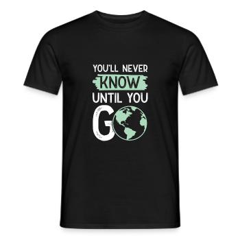 travel travel - Men's T-Shirt - black - Front - AI Model Male 178 light (178cm)