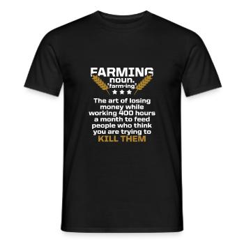 farming farmer - Men's T-Shirt - black - Front - AI Model Male 178 light (178cm)